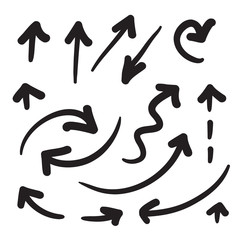 Arrows icons hand drawn vector editable set