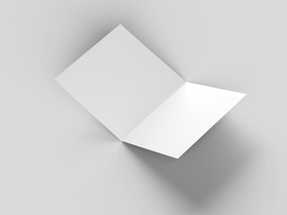 Brochure in square format folded to two - mockup. 3d illustration