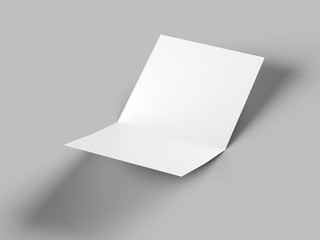 Brochure in square format folded to two - mockup. 3d illustration