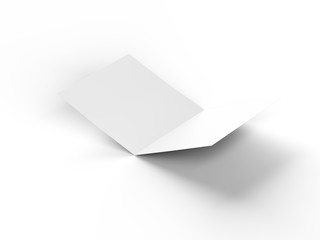 Brochure in square format folded to two - mockup. 3d illustration
