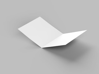 Brochure in square format folded to two - mockup. 3d illustration