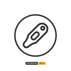 thermometer icon in outline style. Vector logo design template. Modern design icon, symbol, logo and illustration. Vector graphics illustration and editable stroke. Isolated on white background.