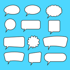 Speech bubbles set, comics style