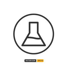 chemical icon in outline style. Vector logo design template. Modern design icon, symbol, logo and illustration. Vector graphics illustration and editable stroke. Isolated on white background.