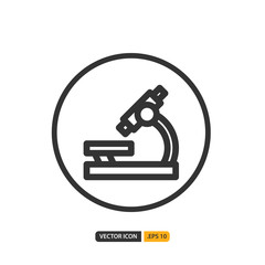 microscope icon in outline style. Vector logo design template. Modern design icon, symbol, logo and illustration. Vector graphics illustration and editable stroke. Isolated on white background.