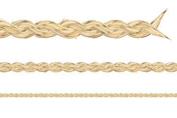 Linen thread twisted colored vector. Detailed illustration of hemp rope.