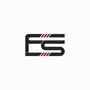 Initial letter fs or sf logo design template