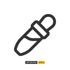 eyedropper icon in line style. Vector logo design template. Modern design icon, symbol, logo and illustration. Vector graphics illustration and editable stroke. Isolated on white background.