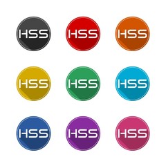 Letter HSS logo color icon set isolated on white background