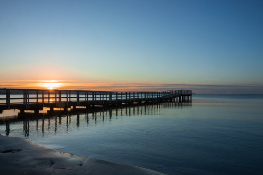 sea bridge at sunrise