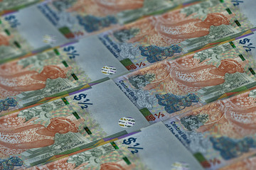 Fototapeta na wymiar Currency of The Bahamas background. BSD dollars pattern. 50 cent