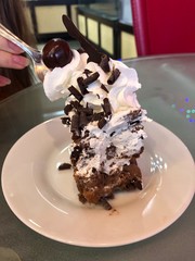 chocolate cake being eaten 