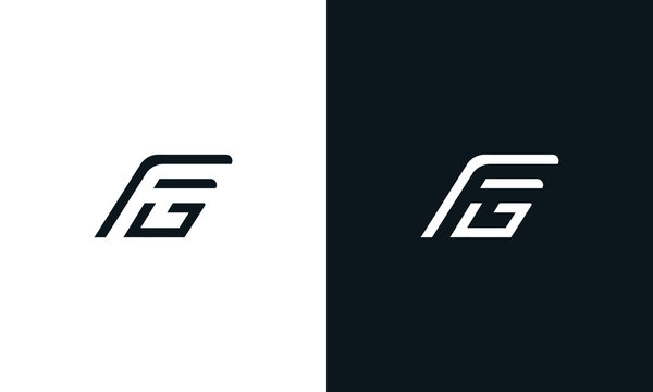 Minimalist line art letter FG logo. This logo icon incorporate with letter F and G in the creative way.