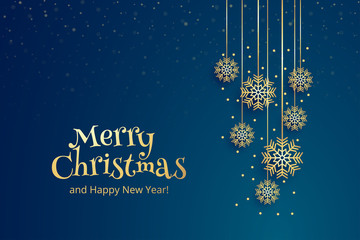 Merry Christmas & Happy New Year | Christmas Snowflakes Vector 