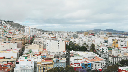 Fototapeta premium Aerial view of Las Palmas de Gran Canaria - narrow streets and colorful houses, old architecture