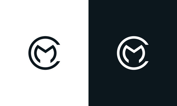 Minimalist line art letter round MC logo. This logo icon incorporate with letter M and C in the creative way.