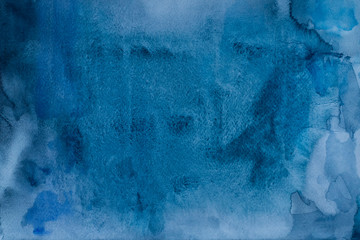 Abstract blue watercolor background. Inspired by the color of 2020.