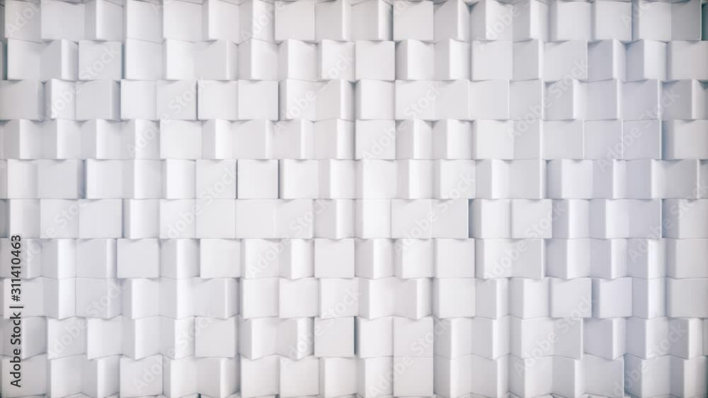 Poster slowly randomly rotating cubes. abstract background. seamless loop 4k 3d render