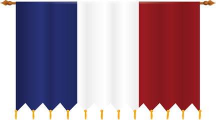 Naklejka premium French castle banner flag national colors red blue white France