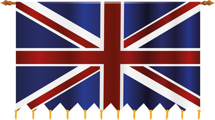 great britain castle banner flag national colors white blue red
