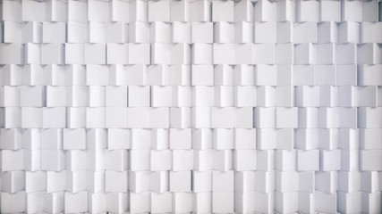 Slowly randomly rotating cubes. Abstract background. Seamless loop 4k 3d render - Powered by Adobe