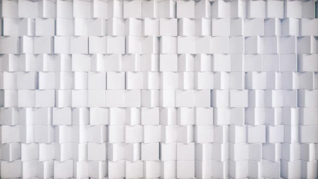 Slowly randomly rotating cubes. Abstract background. Seamless loop 4k 3d render