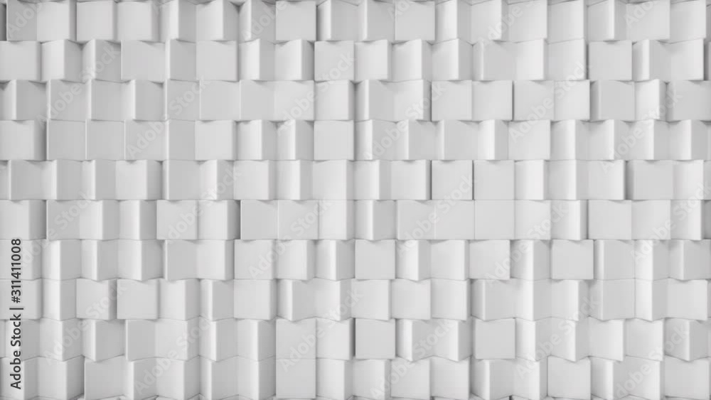Poster slowly randomly rotating cubes. abstract background. seamless loop 4k 3d render