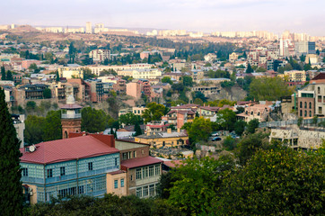 Fototapeta na wymiar panoramic view of a city in Georgia country
