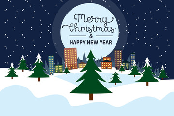Merry Christmas & Happy New Year | Snow In City  