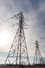 Hydro towers with power lines