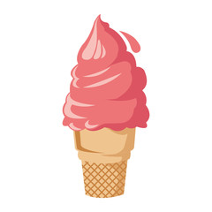 soft serve ice cream icon, colorful design