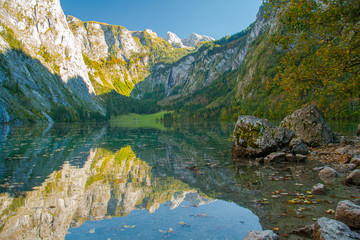 Fototapeta na wymiar view of idyllic Obersee, Berchtesgaden National Park, Bavaria, Germany