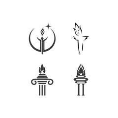 Fototapeta premium Set Torch Logo Template vector symbol