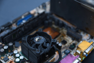 Desktop Computer Burned Damage CPU GPU video card, memory, chip , cooler