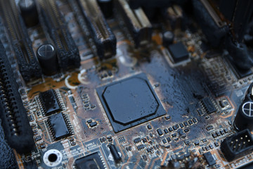 Desktop Computer Burned Damage CPU GPU video card, memory, chip , cooler