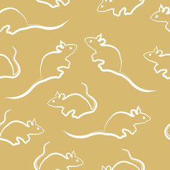 Rat seamless vector pattern. Traditional symbol of Chinese New Year. Design element. - 311413801