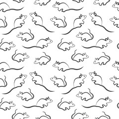 Rat seamless vector pattern. Traditional symbol of Chinese New Year. Design element. - 311413836