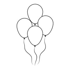 party balloons icon, flat design