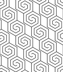 Vector geometric seamless pattern. Modern geometric background. Mesh with hexagonal cells.