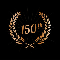 150 years anniversary design template. One hundred fiftieth anniversary celebration logo. Vector and illustration.