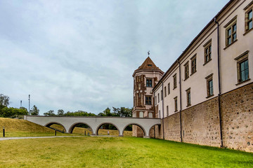 Mir, Belarus - May 8, 2019: Mir Castle Complex in Belarus, UNESCO World Heritage.