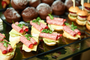 Beautiful sandwiches at catering.