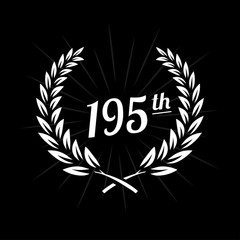 195 years anniversary design template. One hundred ninety fifth anniversary celebration logo. Vector and illustration.