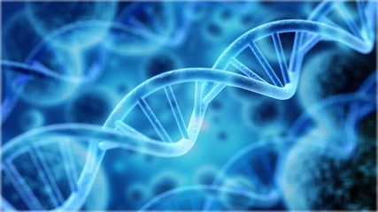 Cells under human DNA system illustration