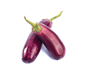 Eggplant or aubergine or brinjal vegetable isolated on a white background.