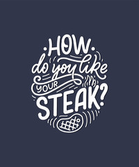 Obraz premium Bbq fun slogan, great design for any purposes. Lettering for family dinner design. Funny print, poster and banner with phraase about barbeque. Summer card. Vector