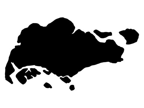 Singapore Map Black Silhouette vector illustration Eps 10