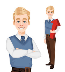 Successful business man in office style clothes