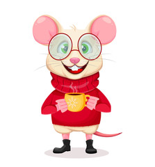 Merry Christmas and Happy New Year. Funny rat