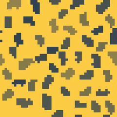 Blue line School Bus icon isolated seamless pattern on yellow background. Public transportation symbol. Vector Illustration